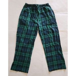Polo Ralph Lauren Plaid Flannel Pajama Pants Sleepwear Green Blue Lounge Men MED
